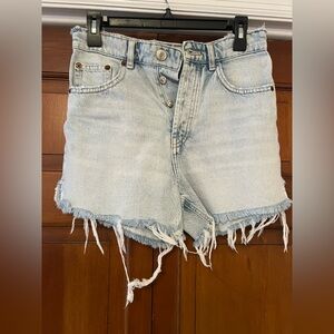 Zara Light wash Boyfriend Denim Shorts